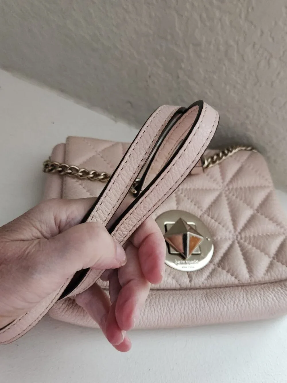 Kate Spade Pink Quilted Leather Crossbody Bag Purse